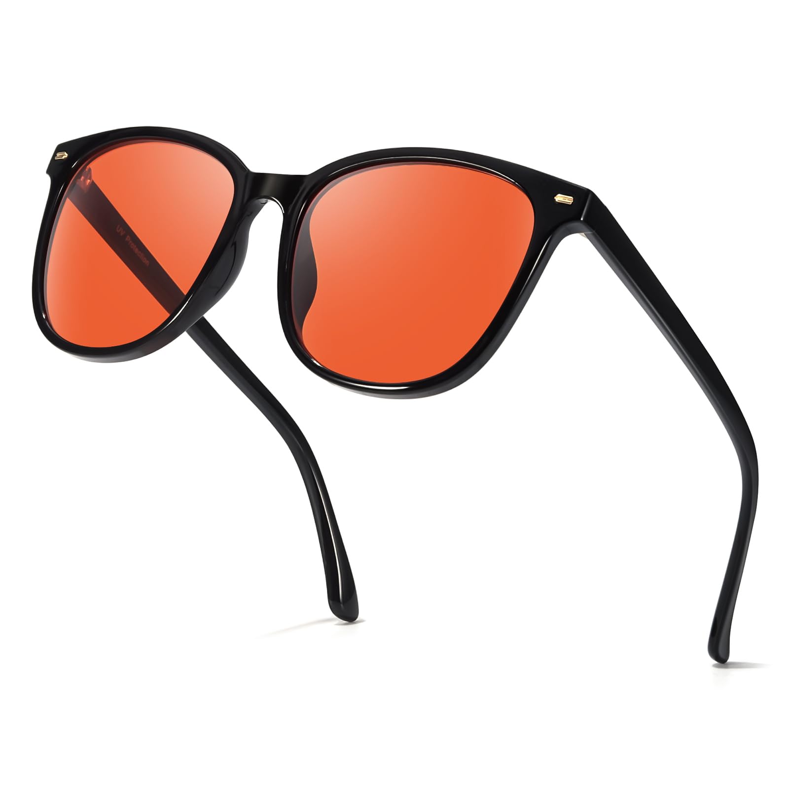 TJUTR Sleep Blue Light Blocking Glasses for Women Men, Professional 2.0 AR Coatings Red Lens for Computer Reduce Eyestrain (A1 Black)