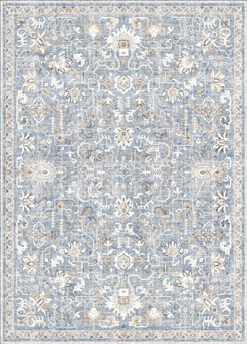 Valenrug Area Rug 5x7 - Machine Washable Rug, Stain-Resistant Living Room Rug, Home Decor Area Rug(TPR84-Red/Multi, 5'x7')