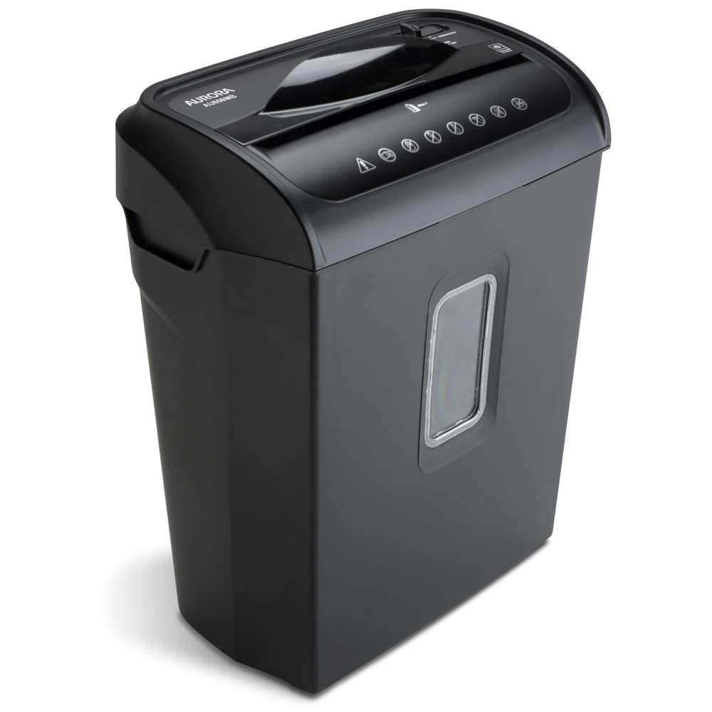 Aurora High-Security 6-Sheet Micro-Cut Paper Credit Card Shredder, Large 3.5-Gallon Wastebasket, 4-Minute Continuous Shredding Time, Security Level P-4