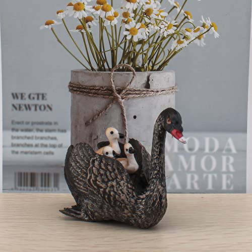 LC JoyCre Black Swan Figurine 3 Inch Big Black Goose Toy Swan Toy Animal Figure for Toddlers Preschool Animals Figures Eduactional Project Diorama Model Toy for Kids 3 4 5 6