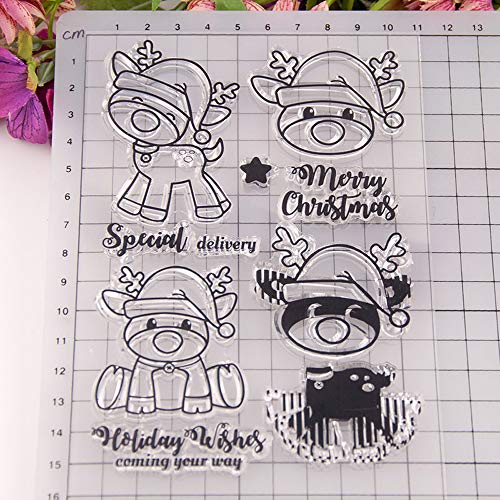 4.1 by 5.9 Inches Pig Cow Sheep Clear Rubber Stamps for Scrapbooking Card Making Christmas Craft Stamps