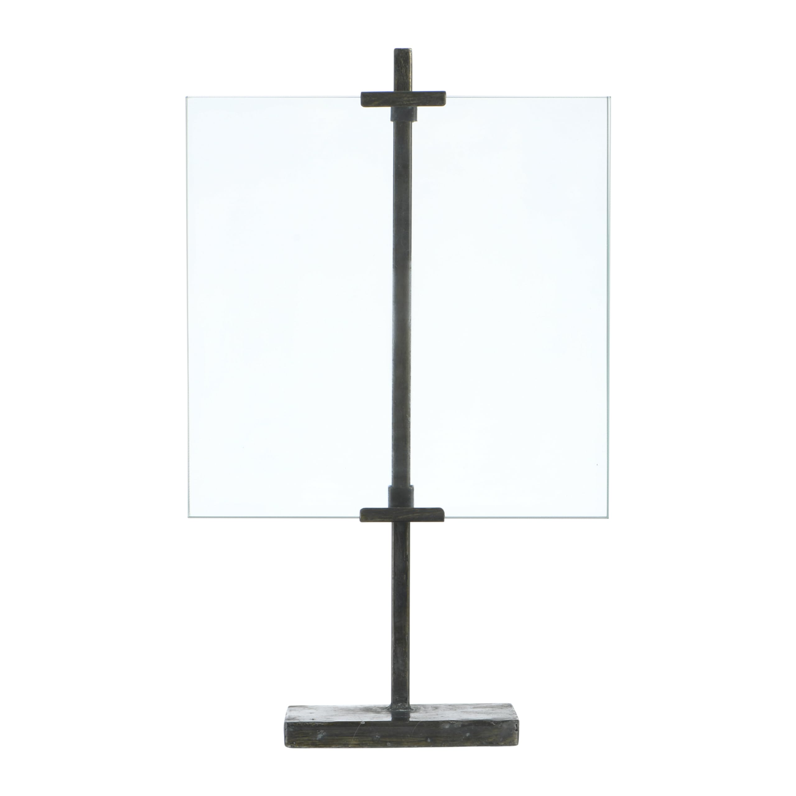 10 in x 16.75 in Black Adjustable Metal Stand and Glass Floating Photo Frame