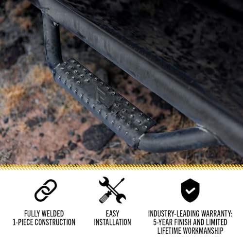 RealTruck Nerf RS Steps for RAM | Cab Length, Steel, Textured Black | 220418012 | Fits 2019-2024 RAM 2500/3500 (New Body Style) Crew Cab, SRW/DRW Gas/Diesel