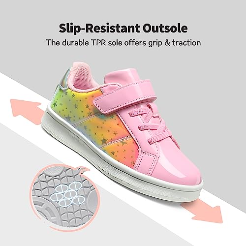 DREAM PAIRS Kids Girls Sneakers Toddler Little Kids Storybook DiscoStar Tennis School Walking Shoes,Size 3 Little Kid,Silver,SDFS2210K