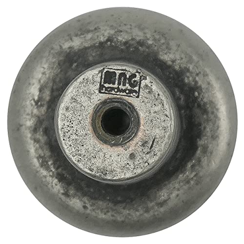 MNG Hardware 84464 Riverstone Round Knob, Large, Distressed Pewter