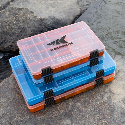 KastKing Bait Vault Camouflage Tackle Box, Plastic Tackle Trays, Fishing Tackle Box Storage Organizer with Removable Dividers, 4 Packs Lure Boxes Terminal Tackle Storage, Right Angle