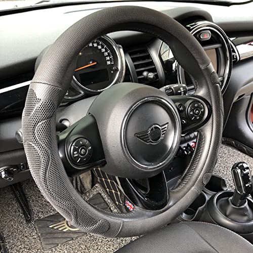 PINCTROT Comfy Grip Steering Wheel Cover, Anti-Slip Design, Universal 14.5-15 Inch(Silicone Black)