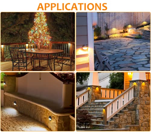 CLOUDY BAY [6 Pack] 3CCT Low Voltage LED Deck Lights Outdoor,2700K/3500K/5000K Selectable,Landscape Step Stair Railing Fence Light Wired,3W,12V-24V AC/DC,Bronze