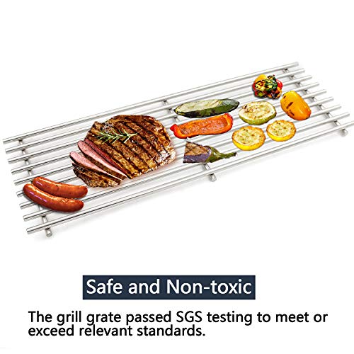 Hongso 17 3/8" Porcelain Polished Cast Iron Cooking Grates Replacement for Broil-Mate, Broil King 9625-67, 9625-84, Baron 320, Baron 340, Huntington and Sterling, PCB005, 4Pcs