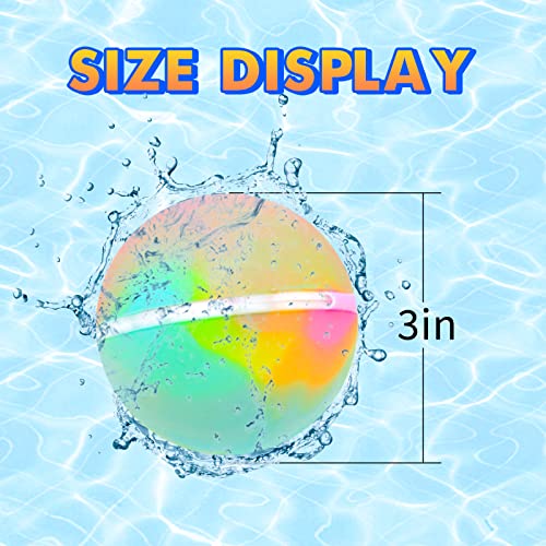 12 PCS Reusable Water Balloons Tie-dye, Soft Silicone Quick Fill Balloons Splash Fun,Outdoor Backyard Summer Party Easy Quick Fun Water Fight Game for Swimming Pool, Summer Party Gift Pool