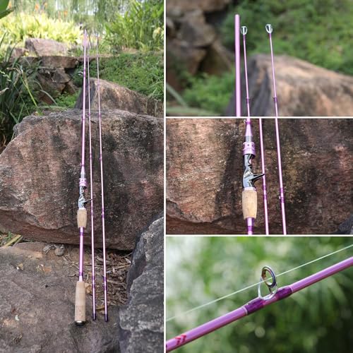 Sougayilang Two Sections Fishing Pole,6.9Ft Colorful Rod Guide Rings Super Light Weight for Bass,Catfish and Other Small Fishes (DYQB)