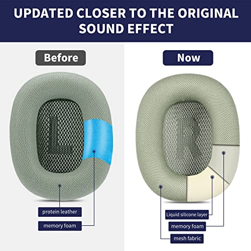 Damex Updated Ear Cushions for airpods max Headphone, mesh Fabric Replacement earpads, Noise Cancellation Mode and Transparency Mode Sound Closer to The Original (Balck and White)