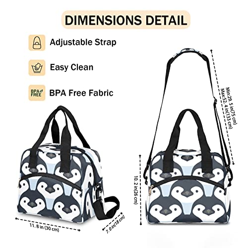 Cute Hedgehogs Lunch Bag Tote Bag Leakproof Cooler Bag Hedgehogs Animal Lunch Box with Front Pocket Water-resistant Thermal Lunch Bags with Shoulder Strap for Picnic/Hiking/Beach/Work