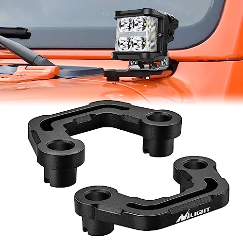 Nilight Light Mounting Bracket Hood Cowl Mount Brackets for Front A-Pillar Auxiliary Offroad LED Pod Light Work Lights on 2018-2023 Jeep Wrangler JL/JLU 2020-2023 Gladiator JT