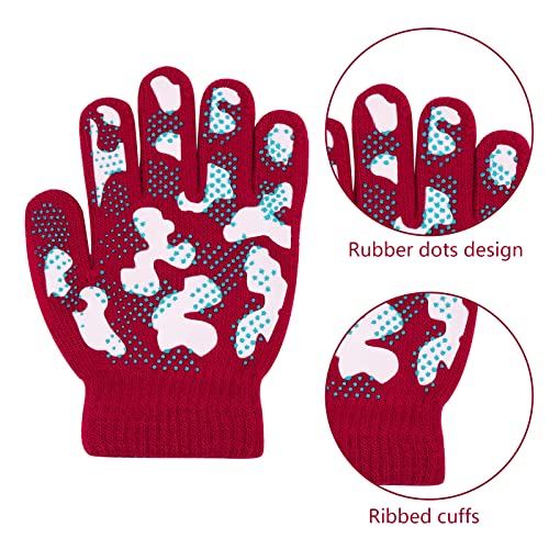 Hicdaw Kids Winter Gloves, 6-8 Pairs Winter Gloves for Kids Toddler Gloves Gift for Boys Girls (color9)