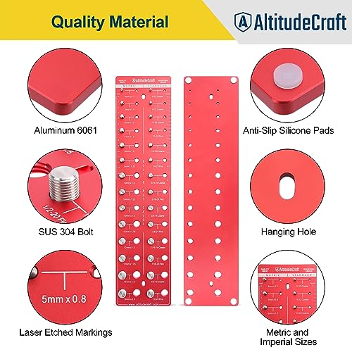 AltitudeCraft Thread Checker, Nut and Bolt Thread Checker, Bolt Size and Thread Gauge, Bolt and Nut Identifier Gauge, Bolt Gauge