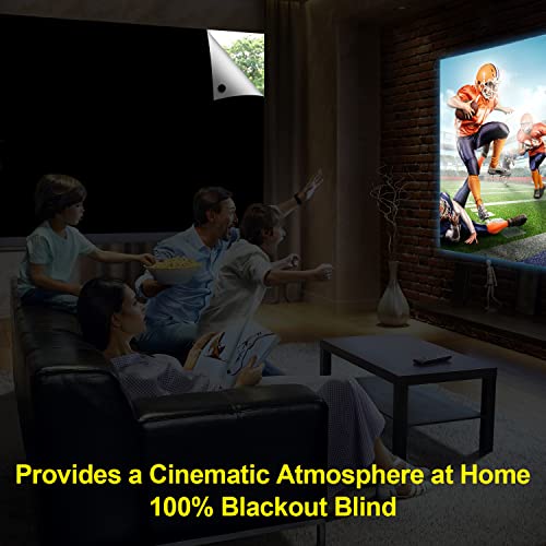 FADOTY 100% Blackout Window Cover 40" x 57" Travel Blackout Window Shades Portable Blackout Shades for Nursery Bedroom Dorm Room, No Drill Window Privacy Film, Light & UV Block for House