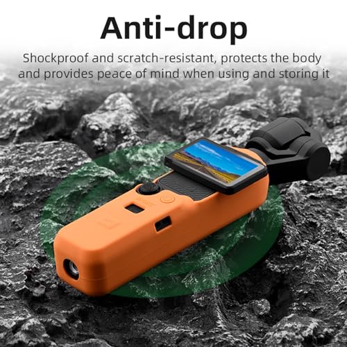 CAPART Silicone Sleeve Case for DJI OSMO Pocket 3, Protective Case Anti-Scrach Anti-Skid, Large Size Compatible Pocket 3 + Battery Handle (Black)