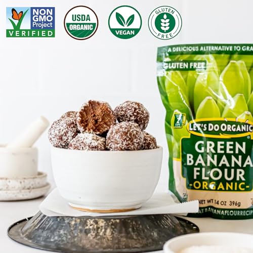 Let's Do Organic Green Banana Flour - Grain Flour Replacement, Resistant Starch, Versatile Starch, Gluten Free, Iron, Non-GMO Project Verified, USDA Organic - 14 Oz