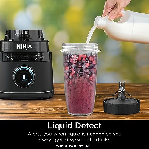 Ninja TB201 Detect Power Blender Pro, BlendSense Technology, For Smoothies, Shakes & More, 1800 Peak Watts, 72 oz. Pitcher, Blender, Black