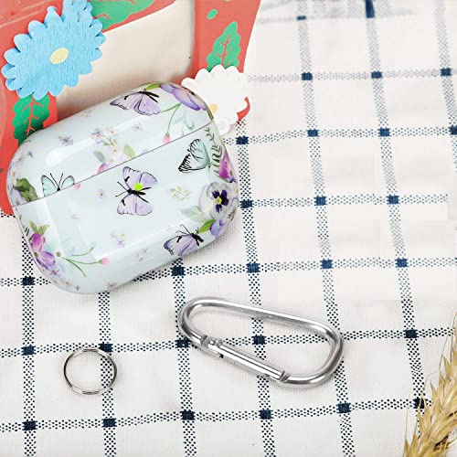 AirPods Pro 2nd Generation/1st Generation Case-KOREDA Cute Printed Design Hard Case for Airpods Pro 2, Shockproof Protective Cover for Airpods Pro (2023/2022/2019) with Keychain for Girls Women Men