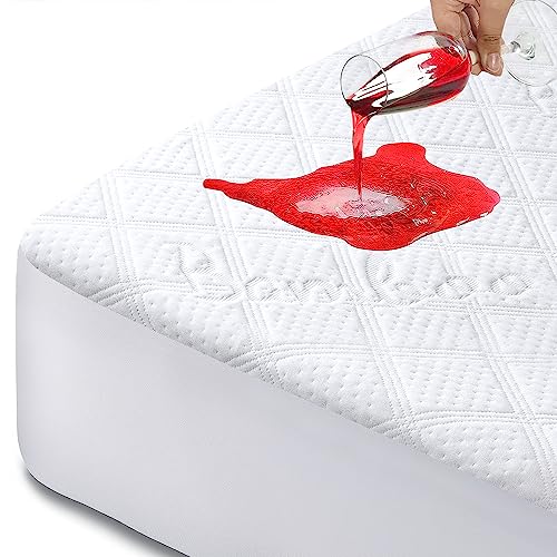 Twin Mattress Protector Waterproof Twin Size Mattress Pad Cover Washable Soft Terry Cooling Breathable Noiseless deep Pocket Matress Protector Twin Vinyl-Free 39" x 75"