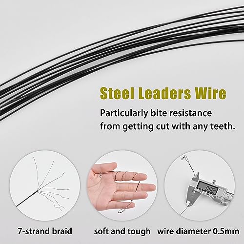 Fishing Hook Rigs Baitholder Snelled Fishing Hooks Saltwater Steel Wire Leader Rigs for Bass Catfish Fishing Lure Rigs