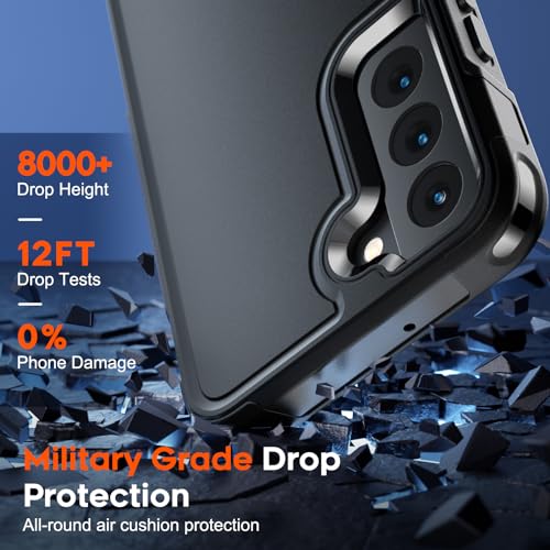 zapica for iPhone 12 Case,iPhone 12 Pro Case,[Compatible with MagSafe][12 FT Military Grade Drop Protection] 2X[Tempered Glass Screen Protector] Magnetic Phone case for iPhone 12/12 Pro,Black