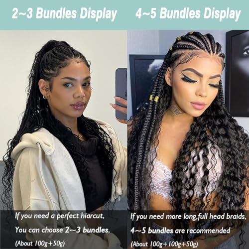 Human Braiding Hair for Boho Braids Deep Wave Bulk Human Hair Highlight 4/30 Brazilian Virgin Curly Human Hair Extension Wet and Wavy Micro Human hair Braiding Hair 2 Bundles/Pack 100g(26inch)