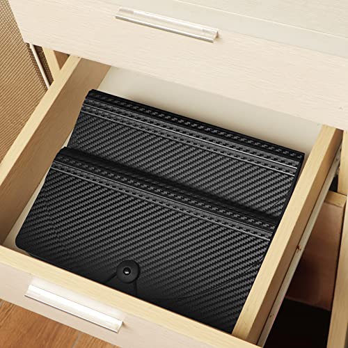 CASAON A6 Black Plastic File Folder with 13 Pockets for Storage and Organization