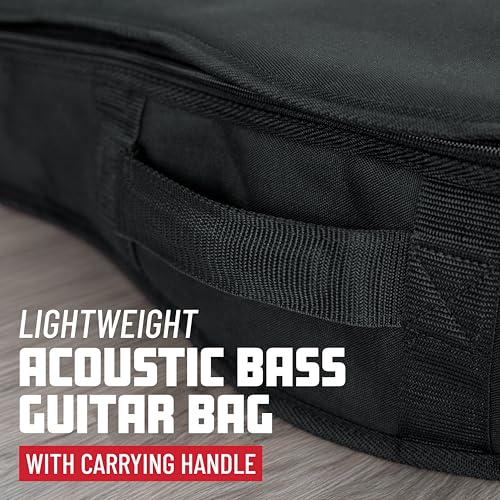 Gator Cases Foam Padded Acoustic Bass Guitar Gig Bag, Fits Acoustic Bass Guitars up to 49.3" in Length (GBE-AC-BASS)