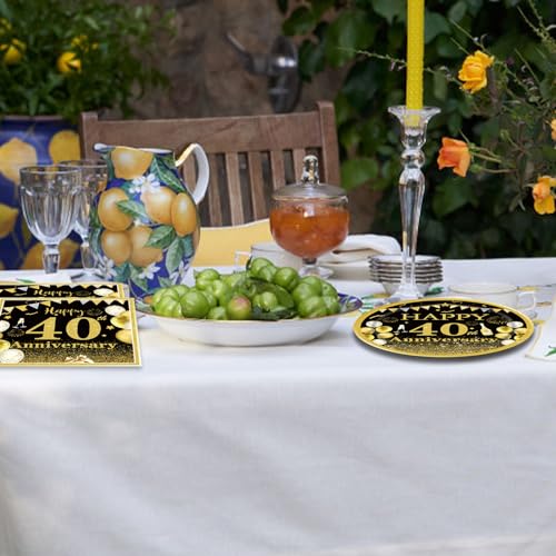 40 PCS40th Birthday Party Decorations 40th Birthday Party Tableware1984 Birthday Party Decorations Supplies Birthday Party Plates Napkins for Cheers to 40 Years Wedding Anniversary Party Supplies