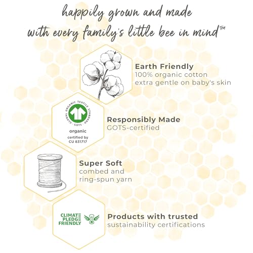 Burt's Bees Baby Print Fitted Crib Sheet Organic Cotton BEESNUG - Hello Moon! Prints, Fits Unisex Standard Bed and Toddler Mattress, Infant Essentials, 52 x 28 Inch 1-Pack