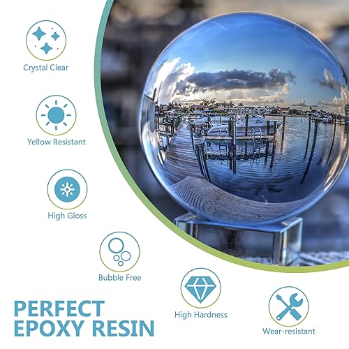 OcePor Epoxy Resin-1 Gallon, Crystal Clear Epoxy Resin Kit, No Yellowing No Bubble Art Resin Casting Resin for Art Crafts, Jewelry Making, Wood & Resin Molds(0.5 Gallon x 2)