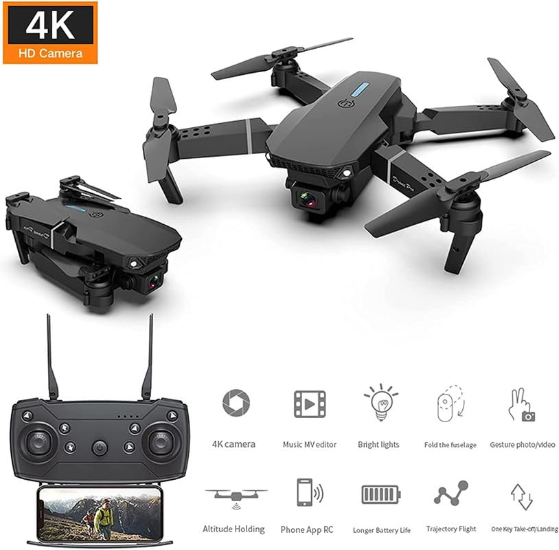 Drone with Camera, 2024 Newest Foldable Drone with App Control, FPV Live Video RC Quadcopter with 4K Camera for Adults Beginners Kids