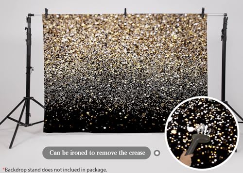 7x5ft Gold and Silver Backdrop Graduation Prom Party Decor Background Happy New Years Eve Decorations Banner Gold Spots Bokeh Photography Back Drop Photo Wedding Bridal Shower Photobooth Supplies