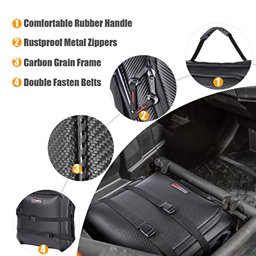 Hutexico Maverick X3 Storage Bag, 1680D UTV X3 Under Seat Bag Accessories, Underseat Gear Bag for Can-Am Maverick X3 2017-2023 Easy to Carry Waterproof Tool Bag with Mounting Strap (Black)