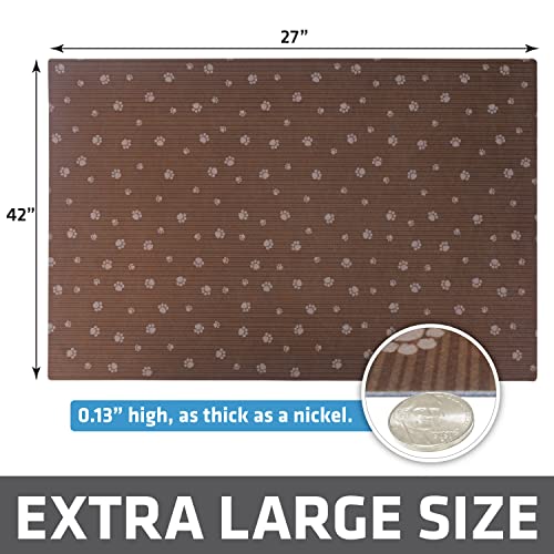 Drymate Dog Crate Mat Liner, Absorbs Urine, Waterproof, Non-Slip, Washable Puppy Pee Pad for Kennel Training - Use Under Pet Cage to Protect Floors, Thin Cut to Fit Design (USA Made) (Brown)(27"x42")