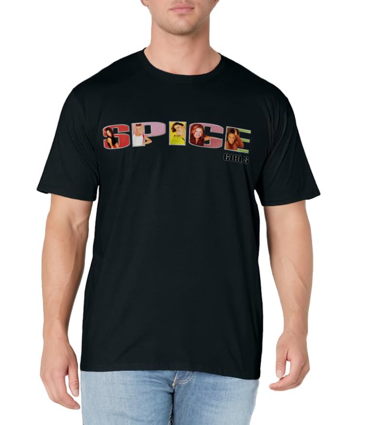 Spice Girls Official Logo T-Shirt: Classic Fit, Crew Neck, Short Sleeve, Black