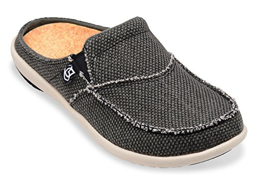 Spenco Men's Siesta Canvas Slide Sandal, Charcoal, 7M Medium US