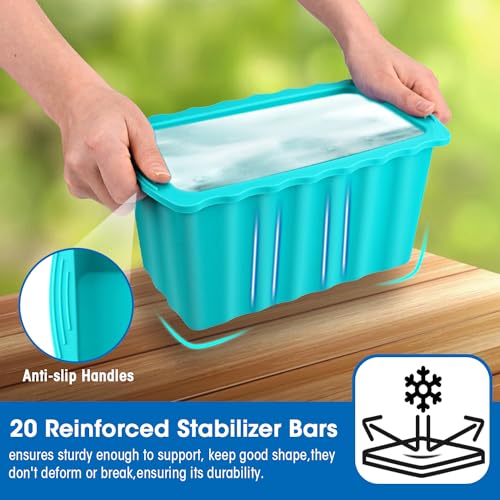 Extra Large Ice Block Molds-3LB Extra Thick Large Silicone Ice Cube Molds Reusable Giant Ice Cube Bricks Maker Molds Big Ice Cube Tray for Coolers &Ice Bath Tub Cold Plunge Water Chiller Accessories