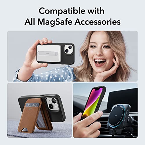 ESR for iPhone 15 Pro Case with MagSafe, Supports Magnetic Charging, Slim Liquid Silicone Case, Shock Absorbing, Screen and Camera Protection, Cloud Series, Black