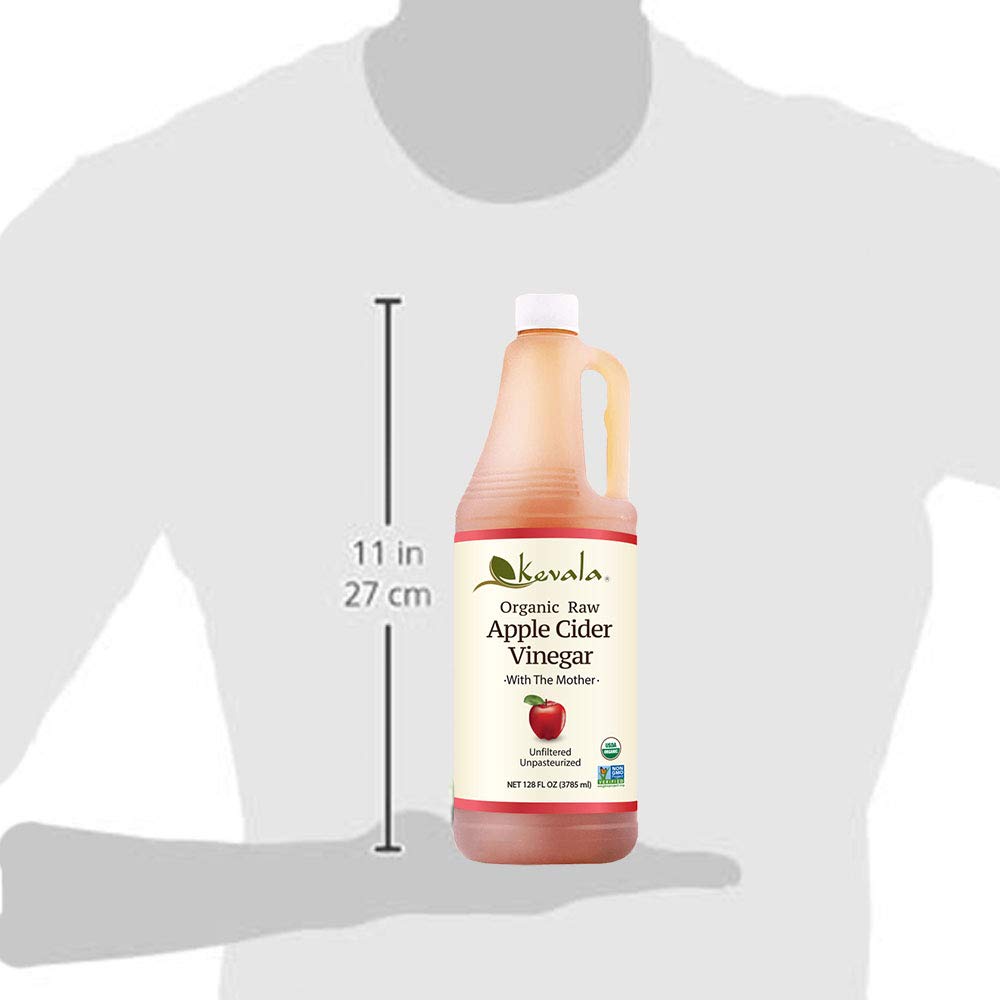 Kevala Organic Raw Apple Cider Vinegar – With Mother, Organic Apples, Salad Dressing, Non-GMO, Kosher, Fresh Apples, Unfiltered, Gluten Free, 35 oz