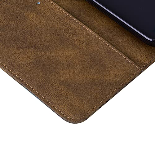 Flip Case Compatible for iPhone 15 Wallet Case PU Leather Folio Cover, Butterfly Phone Case Soft Silicone Bumper with Card Holder Kickstand Magnetic Closure Lanyard Holster for Women-Brown