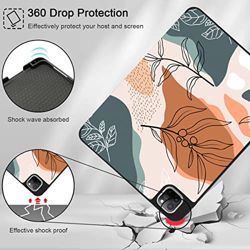 Tuiklol Case for M2 iPad Pro 12.9 inch Generation 6th/5th/4th/3rd 2022 2021 2020 2018 Release - Built in Pencil Holder Slim Protective Stand Back Cover with Auto Wake/Sleep iPad Cover,Moon and Star
