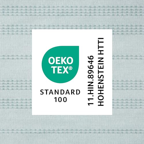 TOWN & COUNTRY EVERYDAY Sophia Textured Solid Cotton-Rich Breathable Fabric Shower Curtain with Reinforced Buttonhole Top Hem, Aqua Blue, 70"x72"