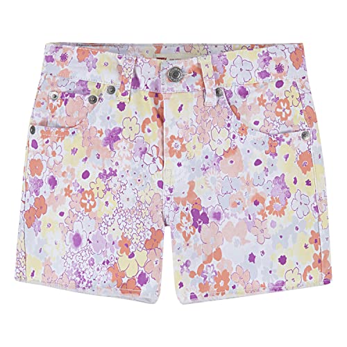 Levi's Girls' Denim Shorty Shorts, Floral Blooms, 2T