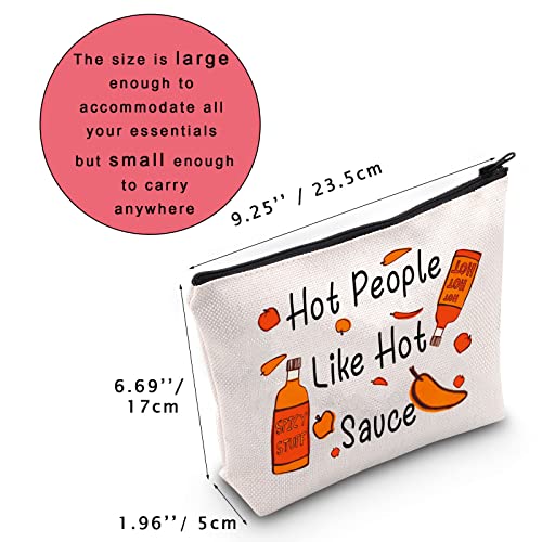 JNIAP Hot Sauce Gift Spicy Hot Mexican Food Lover Travel Cosmetic Bag Pepper Themed Gifts Makeup Bag Hot People Like Hot Sauce Toiletry Zipper Pouch