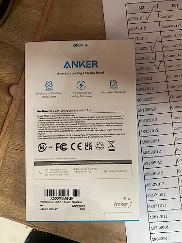 Anker New Nylon USB C to Lightning Cable, Apple MFi Certified for iPhone 14 Series, and More (6FT, Black)