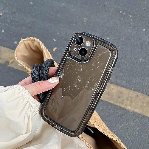 EYZUTAK Case for iPhone 11, Clear Soft [Back & Edge Airbag Shock-Absorbing] Non-Yellowing Crystal TPU Silicone Shockproof Bumper Phone Cover Slim Candy Colors Transparent Phone Shell for Women - Black